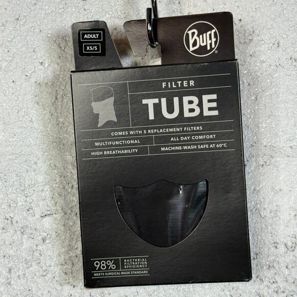 Buff  gaiter mask Filter Tube - SS21 Black Adults XS/Small - Picture 1 of 7
